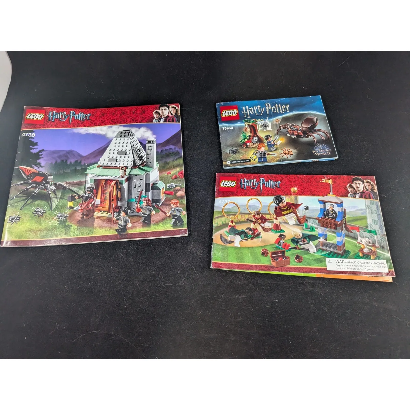 Lego Harry Potter Instruction Manual Lot 4738 4737 75950 Hagrid Hut Quidditch