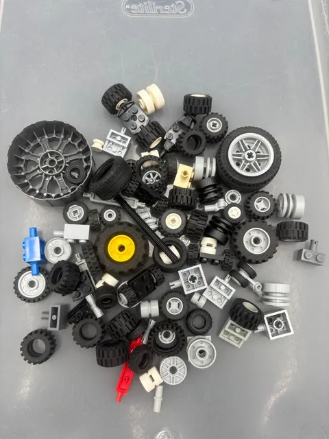 5.5 oz. Bulk Lego Wheels, Tires, and Axels (Lot A)