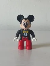 Lego Duplo MICKEY MOUSE FIGURE Disney Red Black Outfit Ears 2.5"