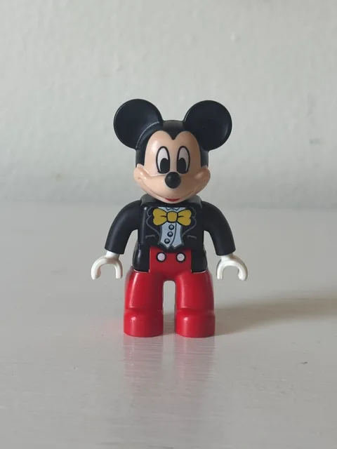 Lego Duplo MICKEY MOUSE FIGURE Disney Red Black Outfit Ears 2.5"