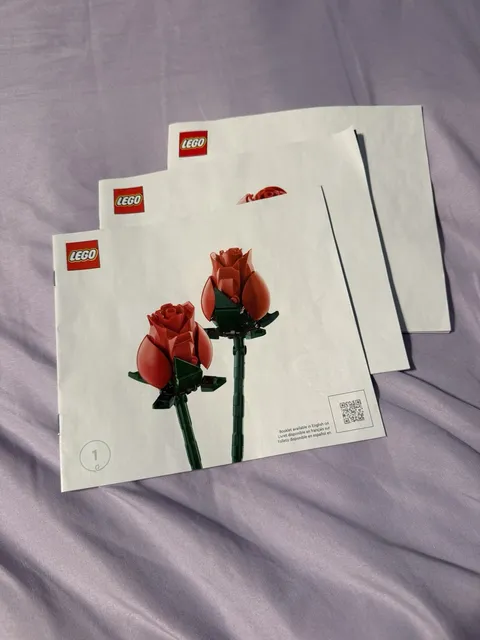 LEGO Botanical Bouquet of Roses Instructions Booklet Set Of 3