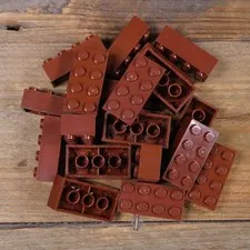 LEGO 3001 Reddish Brown Brick 2 x 4 Qty 20 Used Wash and Sanitized