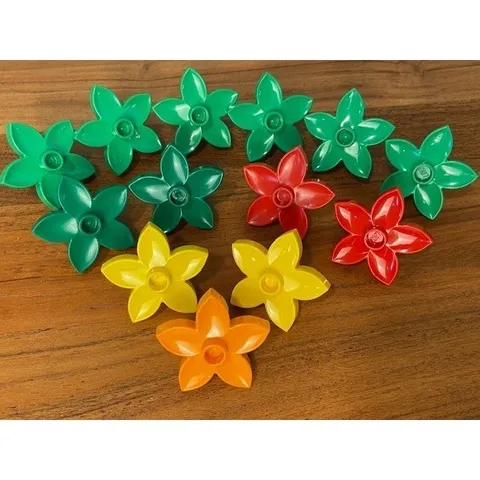 LEGO Duplo Flowers Lot 13pc Replacement Red Yellow Green Orange Garden Part 6510