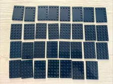 LEGO DARK BLUE LOT 31 PCS 4X6 PLATE VARIETY EARTH BLUE BUILDING PIECES