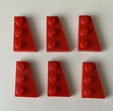 LEGO 6x NEW Plate 2x3 w/ Wedge/Angle Right RED #43722