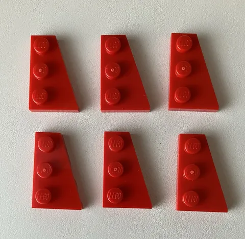 LEGO 6x NEW Plate 2x3 w/ Wedge/Angle Right RED #43722