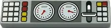 Lego New Light Bluish Gray Tile 1 x 4 w/ 2 Gauges Lever Red White Buttons Part