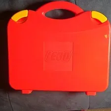 LEGO Red/Yellow Portable Minifigure Carrying Case Storage Box w/ Handle, 2 Slots