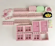 Vintage Rose Pink Lego Windows Doors Specially For Her 1688 Parts