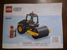 Lego City 60401 Construction Steamroller Instruction Manual