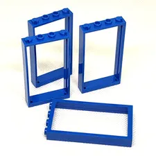 LEGO Parts Blue Door, Frame 1 x 4 x 6, 60596/40289 QTY 4