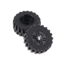 2x LEGO Wheel Rim 30.4x14 Black 18x14 Black Axle Hole 92402 55982c05