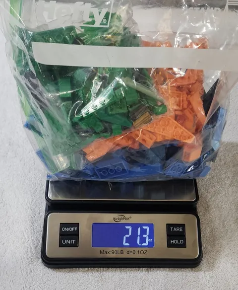 Lego Lot Bulk Pieces Blue Orange Green Mix  Assorted 2.13 lbs.