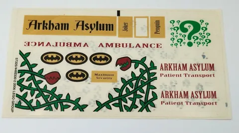 Lego ORIGINAL Sticker Sheet 7785 Arkham Asylum 2006 Batman Near Complete