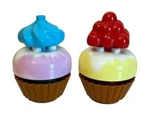 LEGO Duplo Cupcakes Ice Cream Lot Pink Yellow Tops Berries Whipped Topping