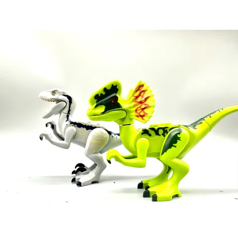 LEGO Jurassic World Dinosaur Lot Velociraptor Blue & Dilophosaurus Figures