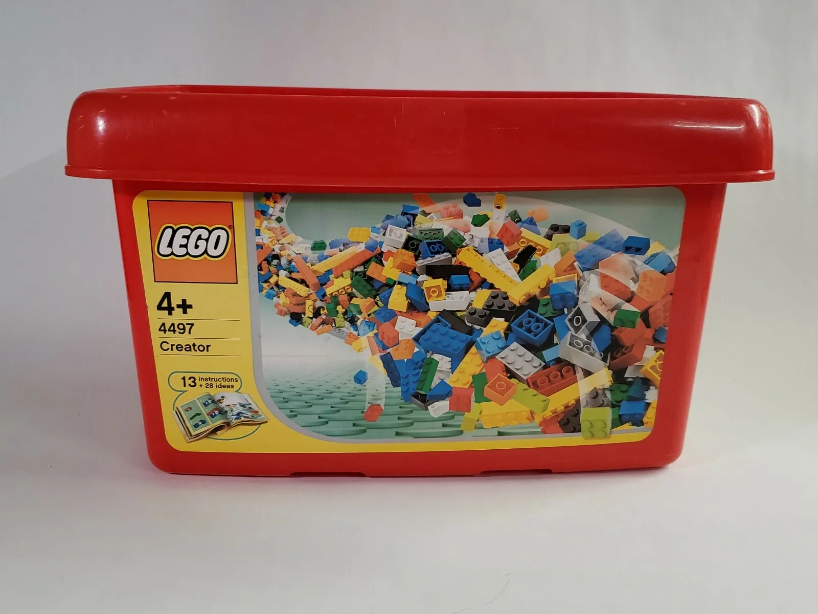 LEGO 4497 RED EMPTY Plastic Toy Storage Case Container Bucket Box  TUB BIN ONLY