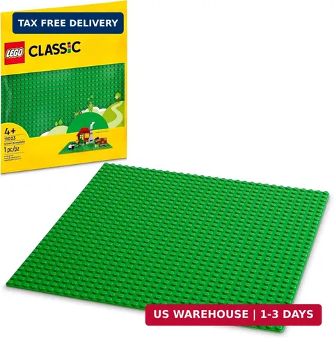 Classic Green Baseplate, Square 32x32 Stud Foundation to Build, Play, and Displa