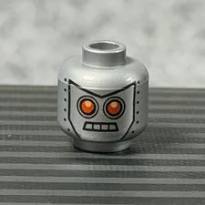 Lego Sliver Robot Head Movie Robo Swat Minifigure
