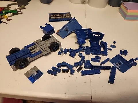 Lego Blue Brick Pieces And Parts + Truck Frame