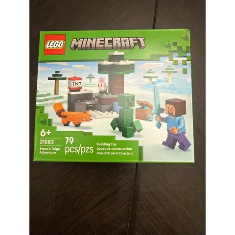 LEGO Minecraft Steves Taiga Adventure 21583 Building Toy Steve Creeper Fox 79pcs