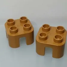 Lego Duplo 2x2 Brown Furniture Stools Lot of 2 Bricks 