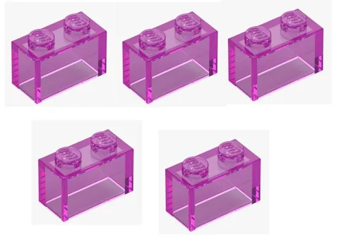 LEGO ® 5x brick 1x2 transparent Reddish Viloet 35743 element 6514270 window brick