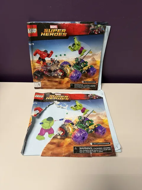 LEGO 76078 Super Heroes Marvel Instruction Manual Only Booklets 1 & 2 Poor Cond