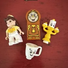 Lego Duplo Disney Princess Belle Beauty & The Beast Figures Lot Of 4: Belle Chip