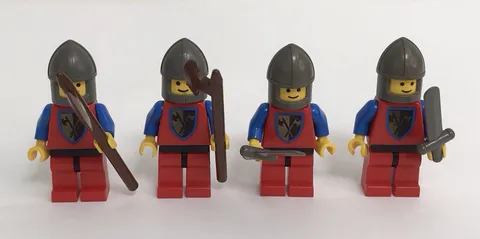 Vintage LEGO Castle Classic Mini Figs Axe Men Crusader Archers Knights Lot of 4