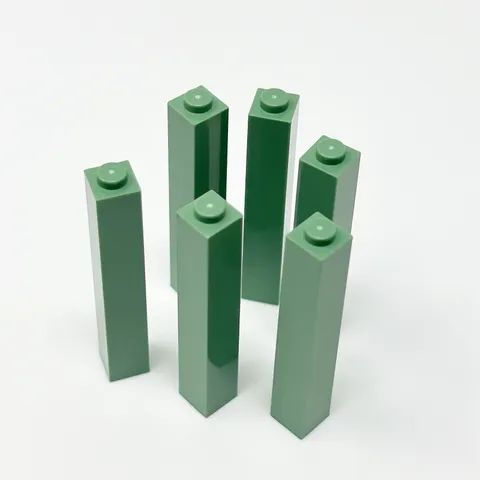 2453b LEGO Parts Brick 1x1x5 Solid Stud SAND GREEN (6)