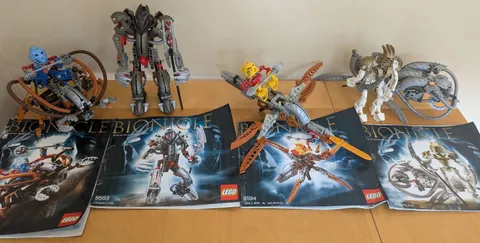 LEGO BIONICLE 2003 Lot. Jaller & Gukko, Makuta, Takanuva, Takua & Pewku 100%