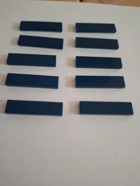 No 360. 10x Lego Tile 1x4 2431 Dark Blue
