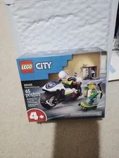 Lego City Police Motorcycle Chase New