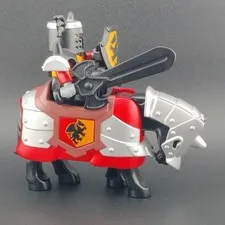 LEGO Duplo Knight 2004 Knight Horse Black with Red Armor