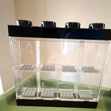 LEGO Wall-Mounted Clear Display Case Black Top 8-Compartments for Minifigures