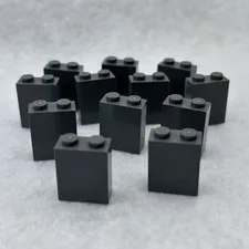 LEGO 3245c Dark Bluish Gray Brick 1 x 2 x 2 with Inside Stud Holder (x12)