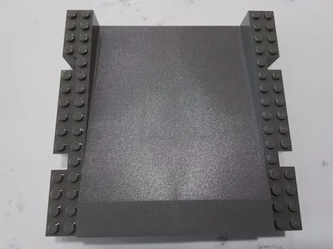 1x Lego Building Plate Raised Platform 16x16x2 1/3 Dark Gray Ramp Railway 2642