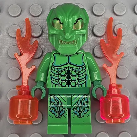 Lego Spider-Man Minifigure SPD006 Green Goblin 2 Gold Eyes