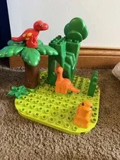 Lego Duplo Mega Bloks Dinosaur Habitat Cave Tree Green Base Lot