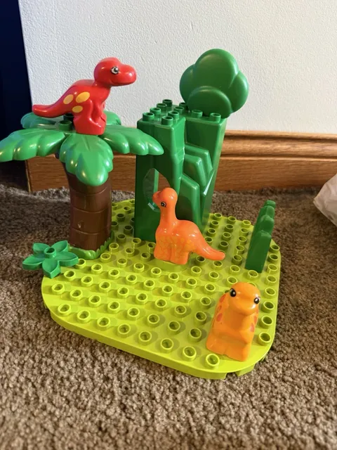 Lego Duplo Mega Bloks Dinosaur Habitat Cave Tree Green Base Lot