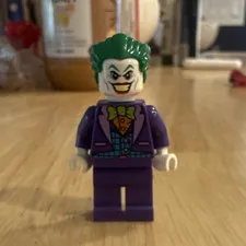 LEGO The Joker Minifigure Purple Suit Green Hair Plastic Figure