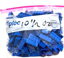 LEGO Blue Bricks Bulk Lot - Genuine Basic Blocks 2x4 2x2 2x3 Parts MOC