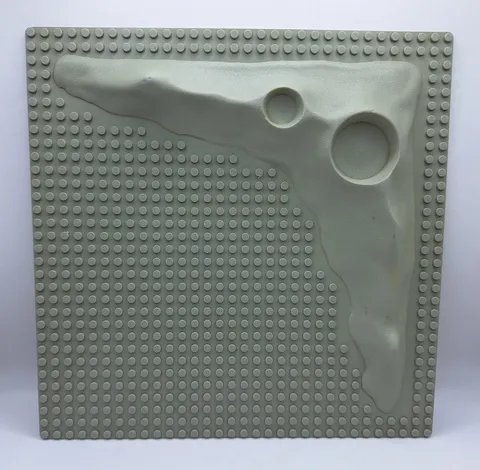 LEGO Gray Lunar Moon Crater Raised Baseplate 32x32 Dots Vintage 10"x10" VGC