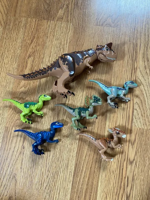 Lego Jurassic World Dinosaur Lot - Velociraptor, Dilophosaurus, Carnotaurus, Etc