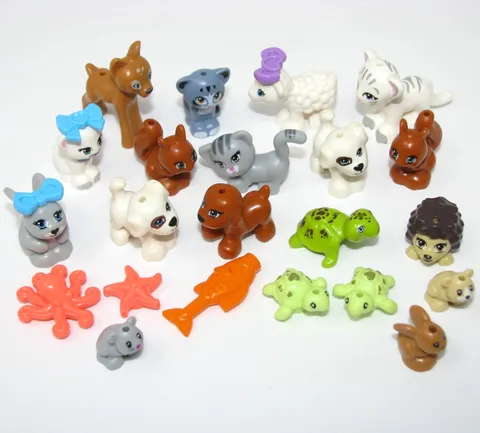 LEGO FRIENDS PET LOT of 22 ANIMALS Lamb Turtle Deer Squirrel Mouse Hedgehog