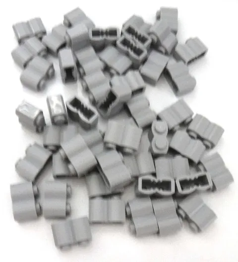 Lego Brick 1 x 2 with Log Profile, Lt Bluish Gray, Part# 30136 New, Quantity 50