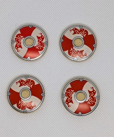 Lego Viking Shield Lot of 4 Technic Radar Dish Part Ship Army Battle Red Serpent