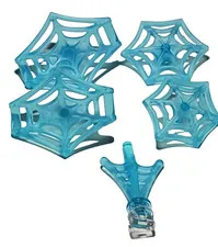 Lot Of 5 Lego Spider Webs Minifigure Accessory Translucent Light Blue