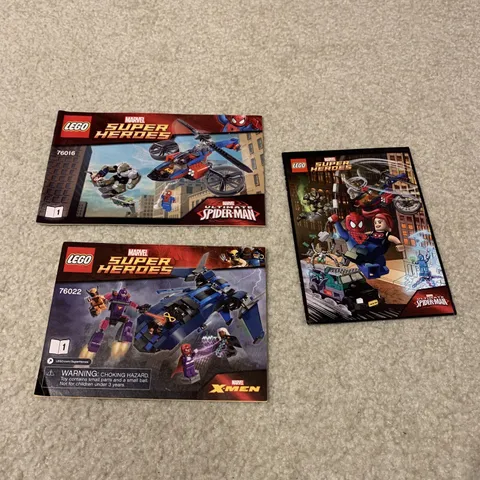 Lego Marvel Super Heroes Instruction Manuals 76016 76022 Spiderman Comic Book